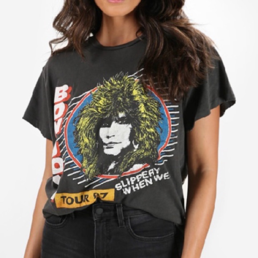 MADEWORN BON JOVI TOUR '87 SLIPPERY WHEN WET TEE